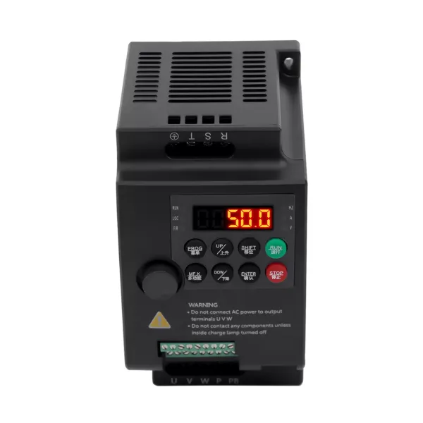 Convertisseur de fréquence Mini VFD 380V inverter monophasé / triphasé AC pour moteurs triphasés 2,2 kW
