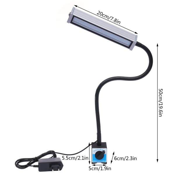 Lampe de travail LED CNC - Flexible - Étanche - Noir - 10 W - Pour artisanat, CNC, établi