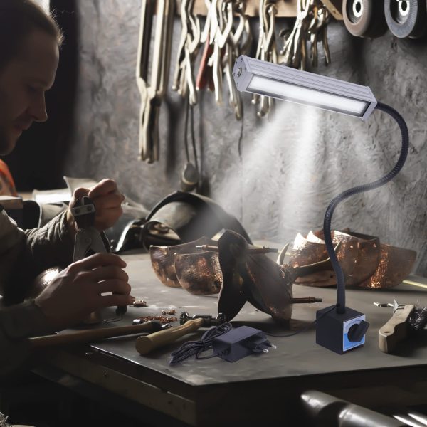 Lampe de travail LED CNC - Flexible - Étanche - Noir - 10 W - Pour artisanat, CNC, établi