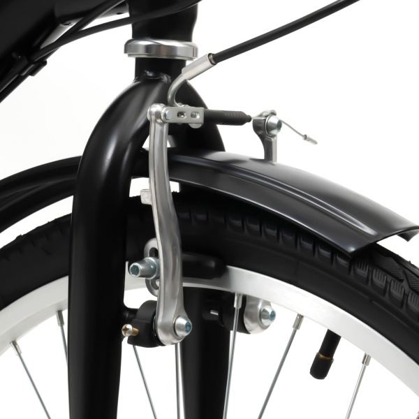 Vélo à 3 Roues 24 Pouces 7 Vitesses avec Panier pour Adultes et Seniors, pour Voyager, Rouler et Faire du Shopping (Noir)